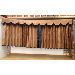 Dutch style curtains Brown with Black strip