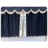 Dutch style curtains Black with Beige Strip and Embroidery