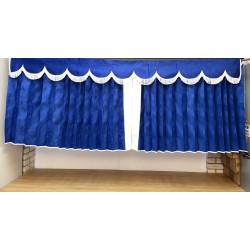 Dutch style curtains Blue with White strip