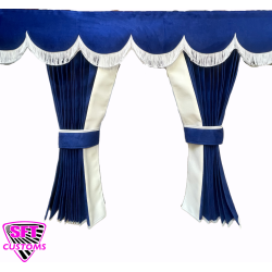 Dutch style curtains Blue with White strip