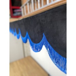 Dutch style pelmet Black with Blue Tassels