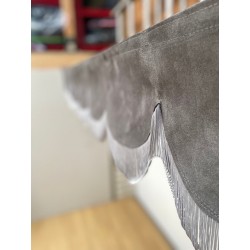 copy of Dutch style curtains Brown with Black strip