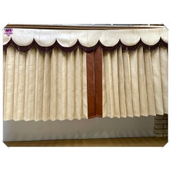 copy of Dutch style curtains Brown with Black strip