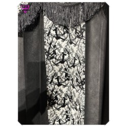 Dutch style curtains Black with Plush Strip