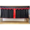 Dutch style curtains Black with Red strip