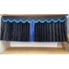 Dutch style curtains Black with Blue Strip