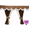 Dutch style curtains Brown with White Strip