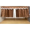 Dutch style curtains Brown with White Strip