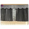 Dutch style curtains Black with Black Strip and Embroidery