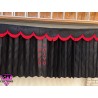 Dutch style curtains Black with Black Strip and Embroidery