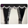 DUTCH STYLE TRUCK CURTAINS BLACK GREY DANISH PLUSH