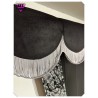 DUTCH STYLE TRUCK CURTAINS BLACK GREY DANISH PLUSH