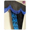 DUTCH STYLE TRUCK CURTAINS BLACK BLUE DANISH PLUSH