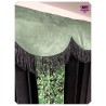 DUTCH STYLE TRUCK CURTAINS BLACK GREEN DANISH PLUSH