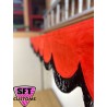 Dutch style pelmet Orange with Black Tassels