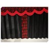 DUTCH STYLE TRUCK CURTAINS WITH RED DANISH PLUSH